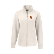 USC Trojans Women's White SC Interlock Roam Eco Recycled Full Zip Jacket